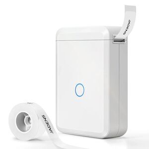 Jadens D110 Label Maker Machine White 1 Tape Roll Portable Bluetooth Printer NIB